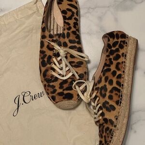 J.Crew Espadrille Sneakers in Leopard Calf Hair GUC
